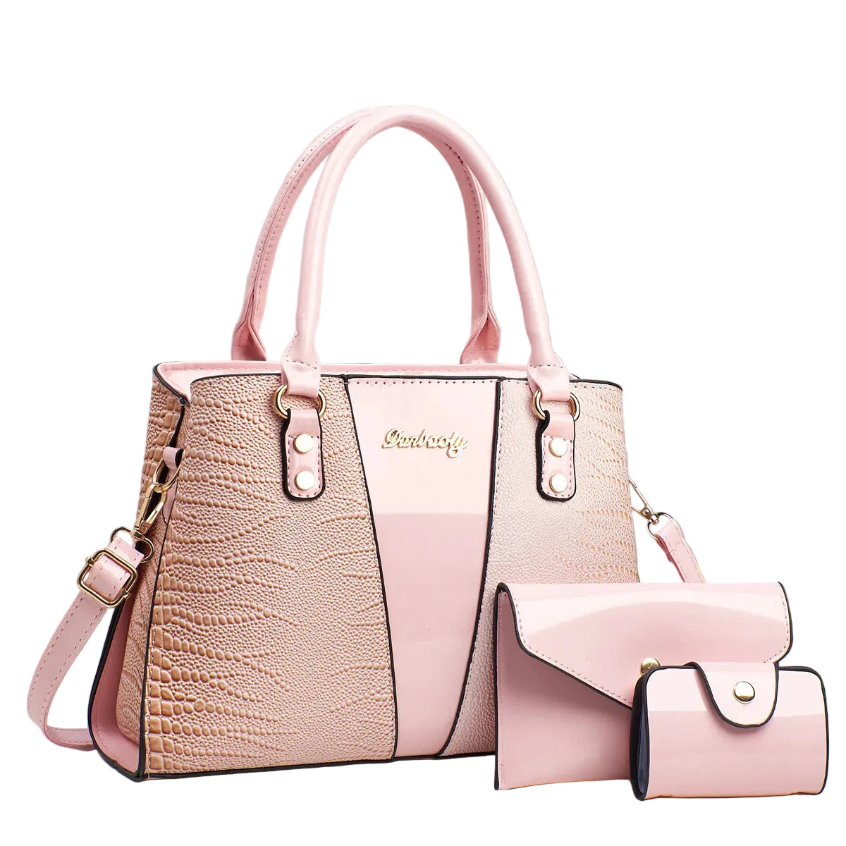 Luxury 3pcs Handbag Set Crocodile Pattern Large Capacity