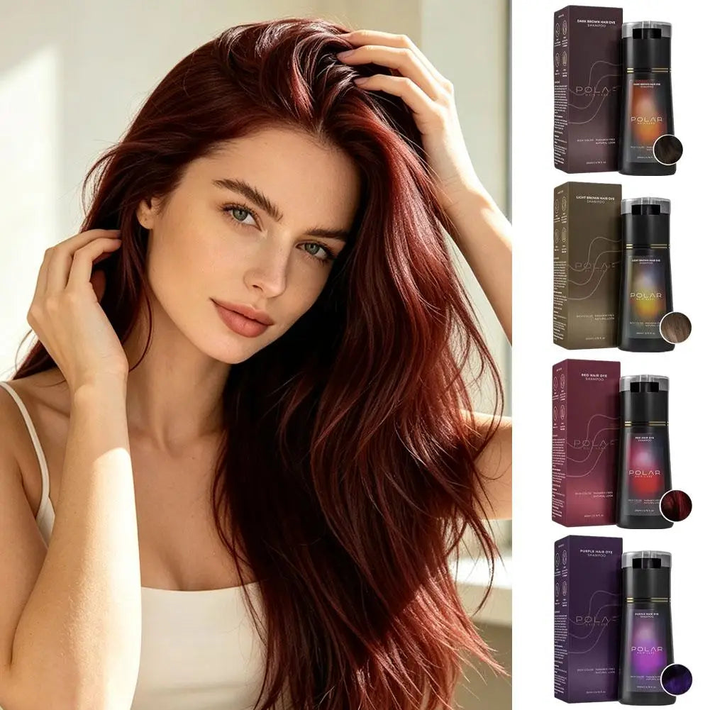 POLAR Hair Dye Shampoo 200ml – Semi-Permanent Color for Men & Women