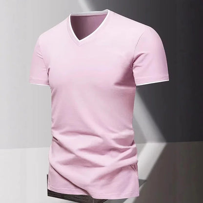 V-neck Short Sleeved Men's T-shirt, Men's Sports