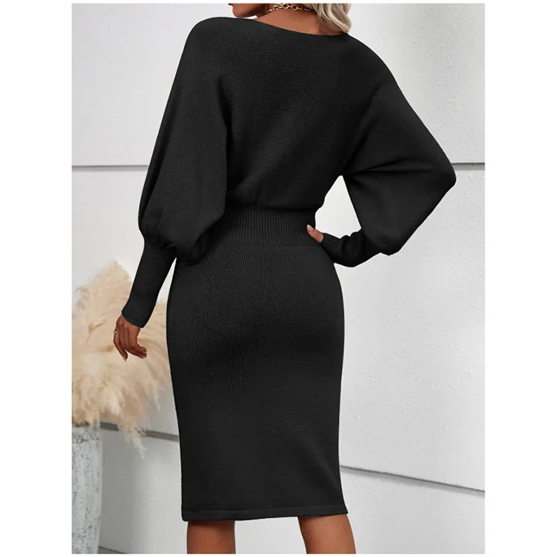 Women Fashion Sexy Slimming Dress Simple Solid Color Body