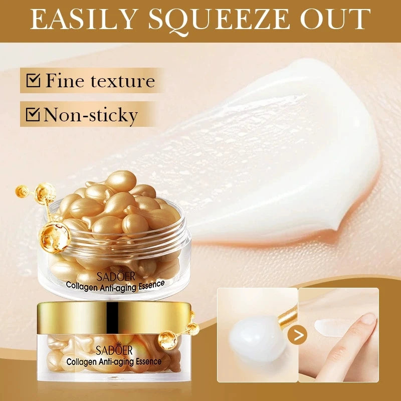 30pcs SADOER Anti Wrinkle Collagen Face Serum Capsule Facial Moisturizing
