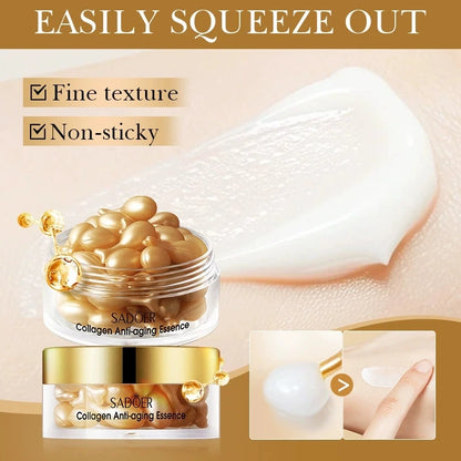 30pcs SADOER Anti Wrinkle Collagen Face Serum Capsule Facial Moisturizing