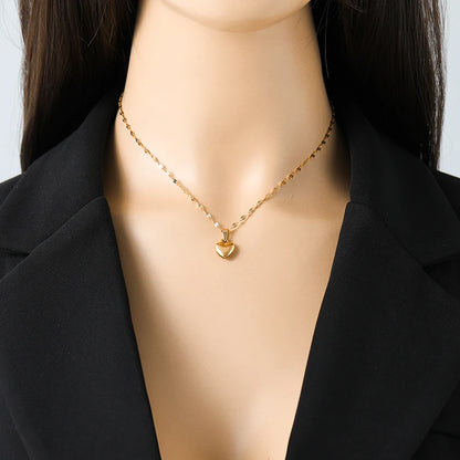Stainless Steel Heart Love Necklace Bracelets Earrings Set For Women New Trendy 18K Gold Plated Waterproof Jewelry