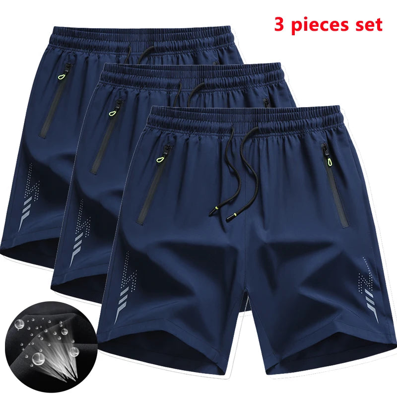 3 Pieces New Running Shorts Men Gym Sports