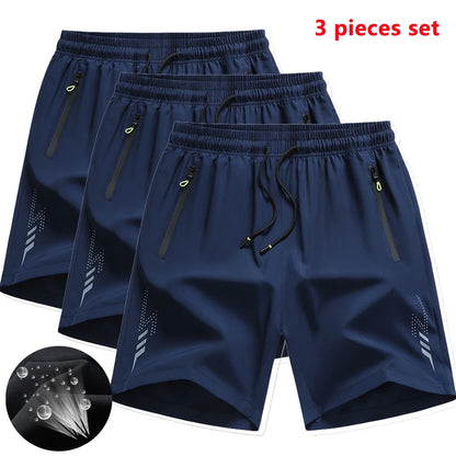 3 Pieces New Running Shorts Men Gym Sports