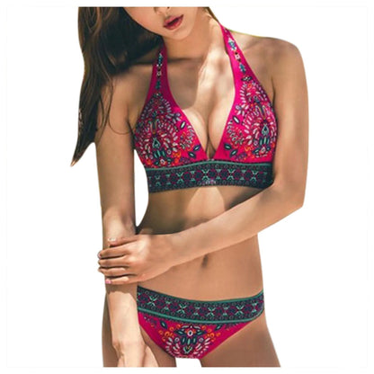 Sexy Print Bikinis Set Women Swimsuit Bandage Two-Piece