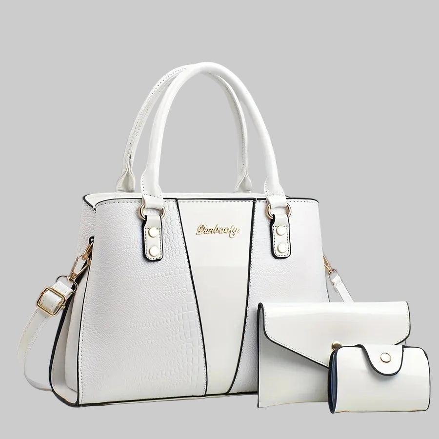 Luxury 3pcs Handbag Set Crocodile Pattern Large Capacity