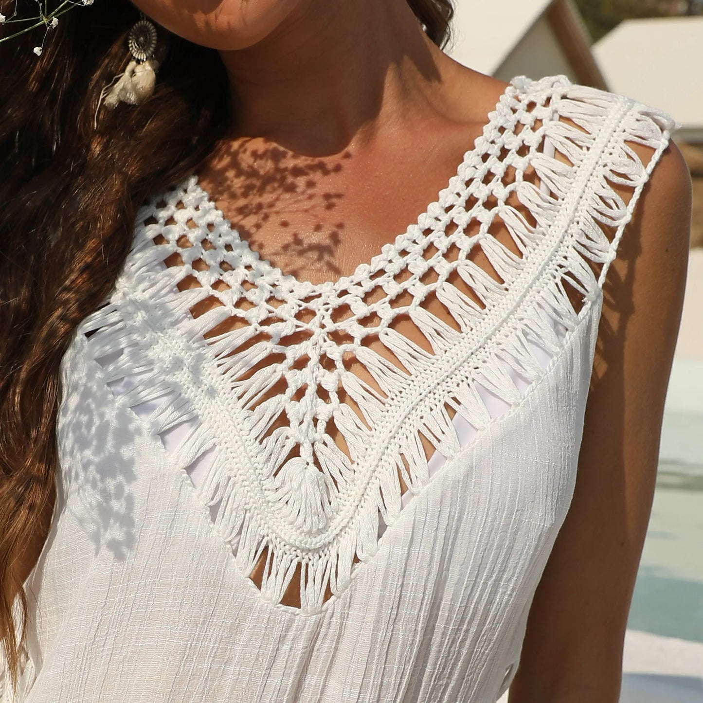 Beach Dress Tunic Cover Ups for Women Pareo Up Cpae Outfits Cover-ups Summer 2023 Knitted Sarong Bath Exits Saida Praia Luxo XL