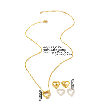 Stainless Steel Jewelry Set Necklace Earrings with New Romantic Love Pendant