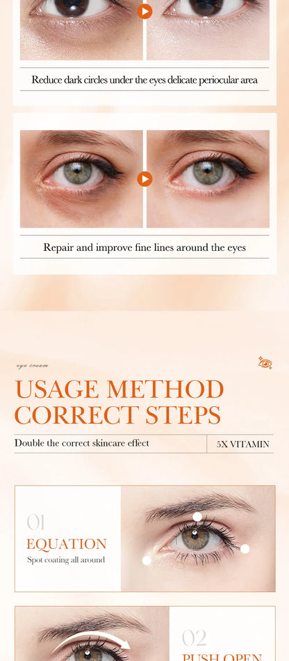 SADOER Vitamin C Eye Cream Anti Dark Circles Eyes Bags Remover