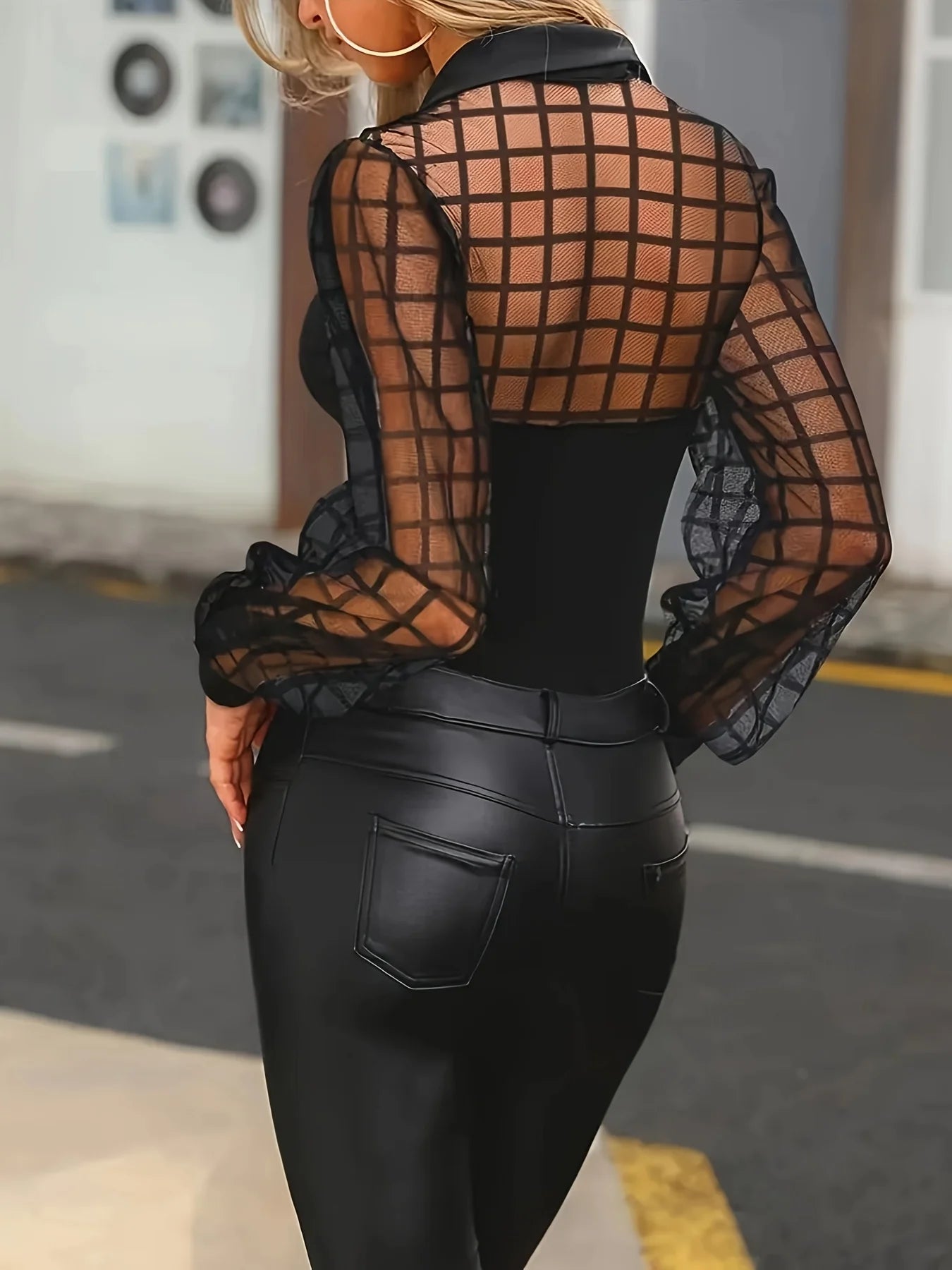 Mesh Sleeve Blouse