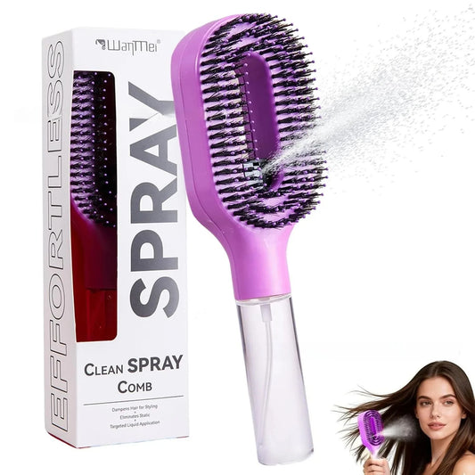 Pettine a spruzzo 2 in 1 per massaggio con oli essenziali e flacone spray per l'acqua