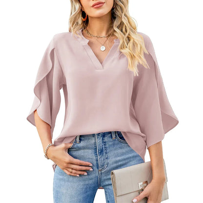 Loose Fit V-Neck Blouse
