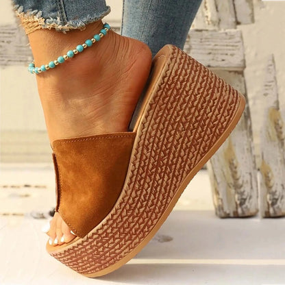 Women Shoes Casual Sandals Vacation Brown Wedge Heel Women'S Sandals Women'S Brown Wedge Platform Sandals SandáLias Femininas