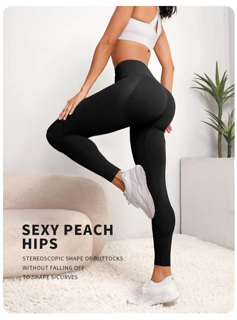 Women's Seamless Hip-Lifting Yoga Leggings | High Waist Push Up Sports Tights