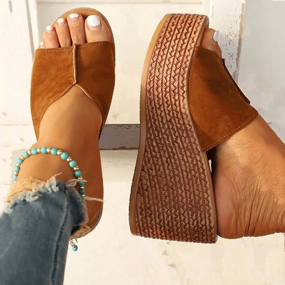 Women Shoes Casual Sandals Vacation Brown Wedge Heel Women'S Sandals Women'S Brown Wedge Platform Sandals SandáLias Femininas