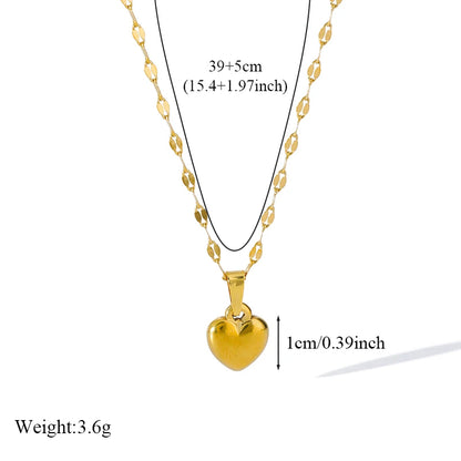 Stainless Steel Heart Love Necklace Bracelets Earrings Set For Women New Trendy 18K Gold Plated Waterproof Jewelry