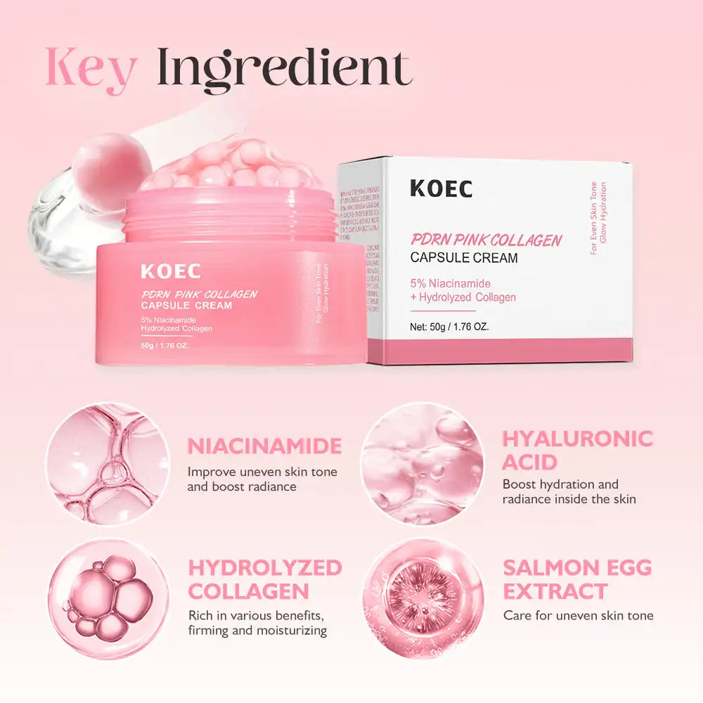 KOEC PDRN Pink Collagen Capsule Cream Anti-Wrinkle Hydrating Glowing