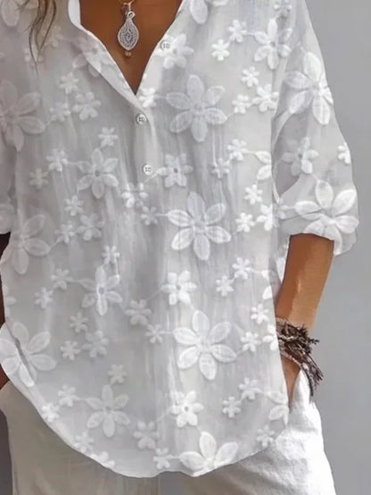 Fashion Blouses Women's Simple And Casual Solid Color V