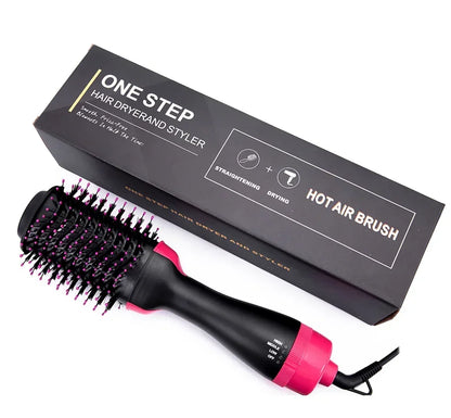Women Hair Dryer Brush Hair Dryer Straightener Curler Massager 4 In 1