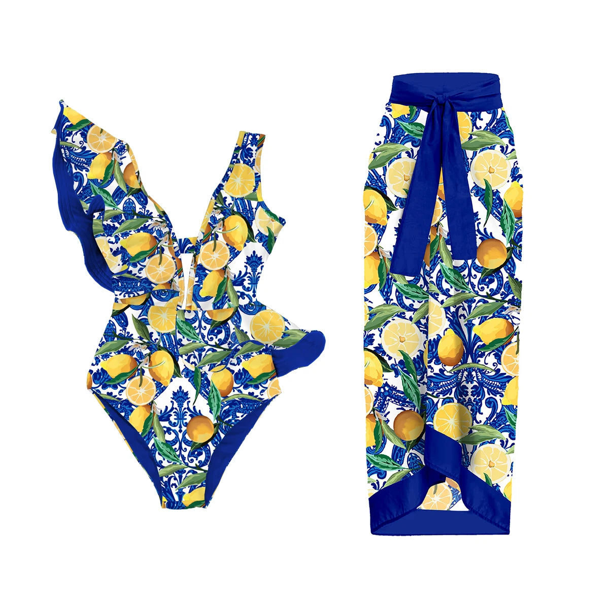 One Piece Swimsuit with Cover Up Sexy Swimwear Women