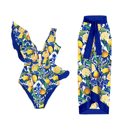 One Piece Swimsuit with Cover Up Sexy Swimwear Women