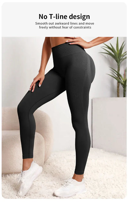 Women's Seamless Hip-Lifting Yoga Leggings | High Waist Push Up Sports Tights