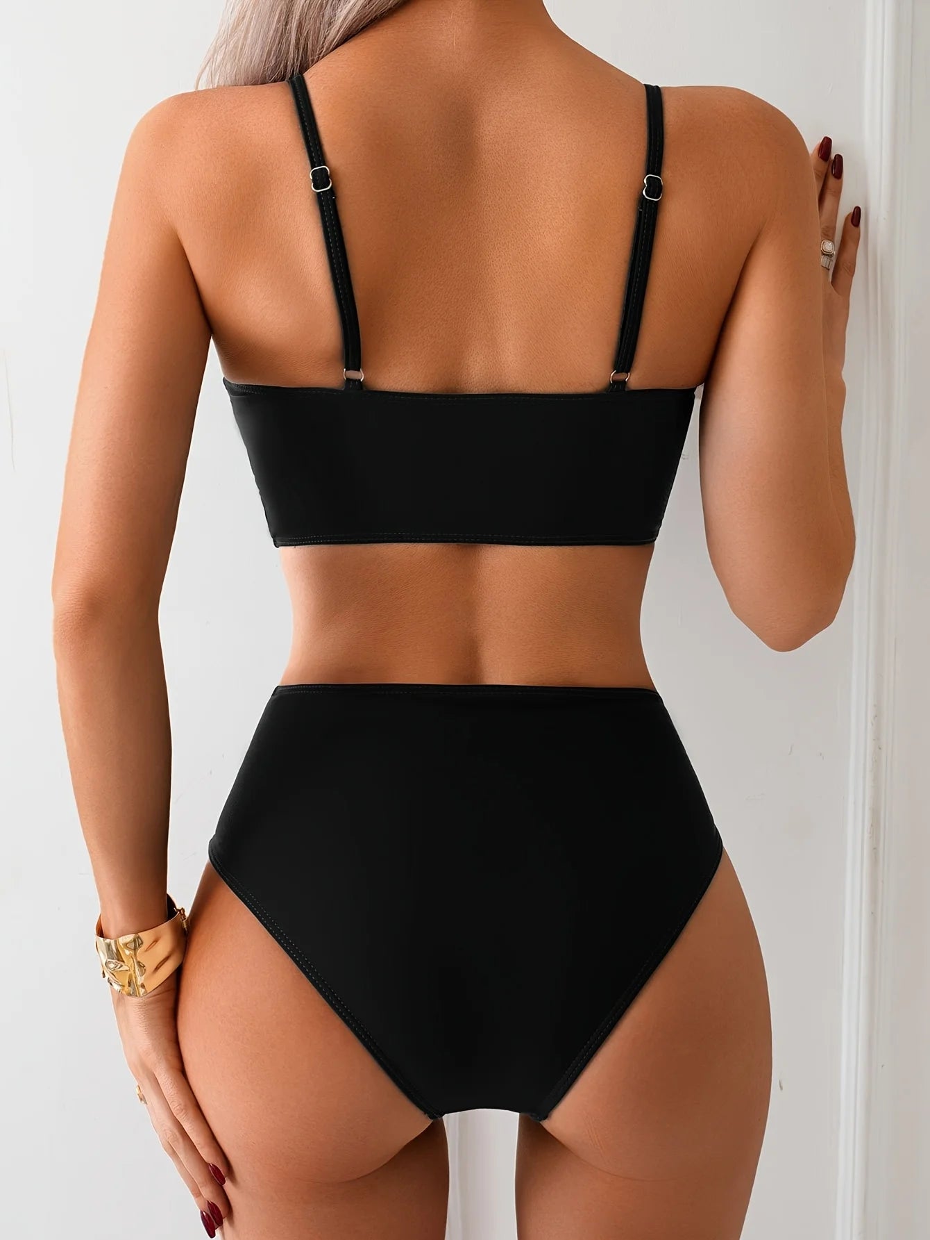 women's fashion gather bikini split swimsuit