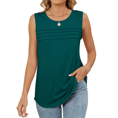 Women's Sleeveless Loose Blouse | Casual O-Neck Tank Top