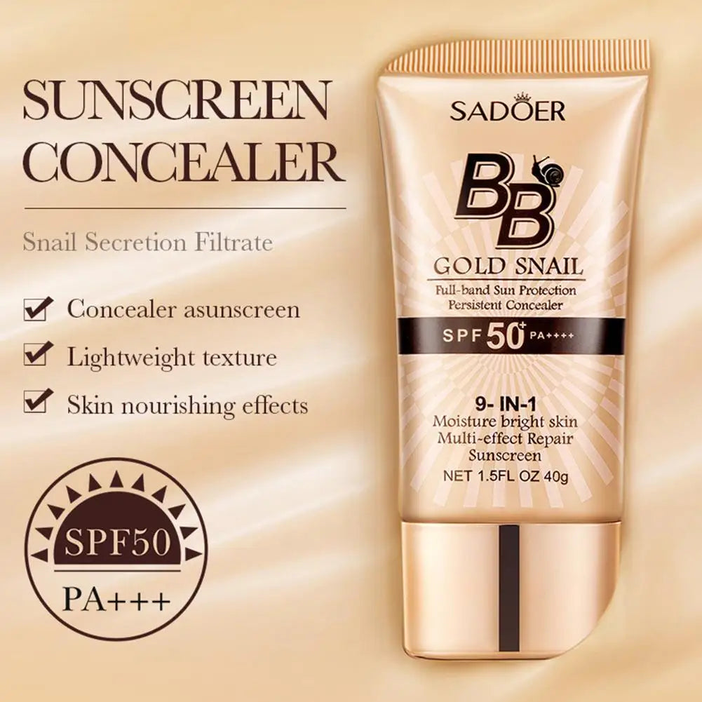 Gold Snail Sunscreen BB Cream Protector Facial Sun Block SPF50