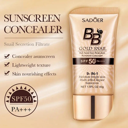Gold Snail Sunscreen BB Cream Protector Facial Sun Block SPF50