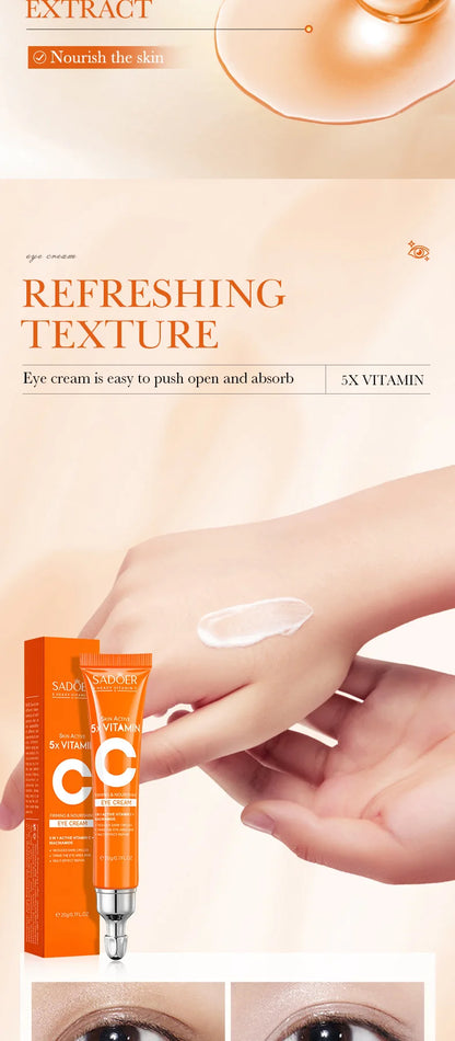 SADOER Vitamin C Eye Cream Anti Dark Circles Eyes Bags Remover