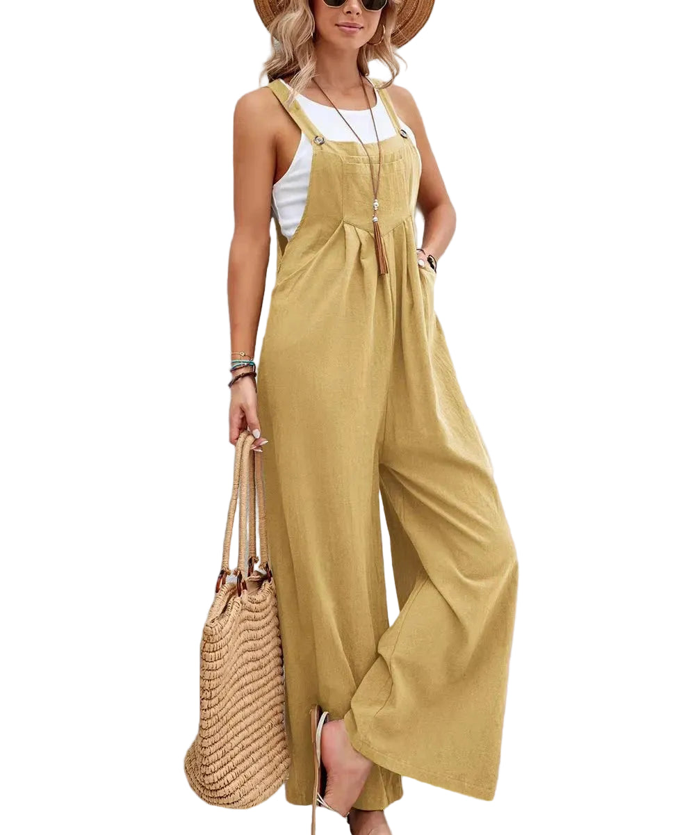 Women Loose Fit Fashion Overalls Wide Leg Baggy Bib Overalls Jumpsuit