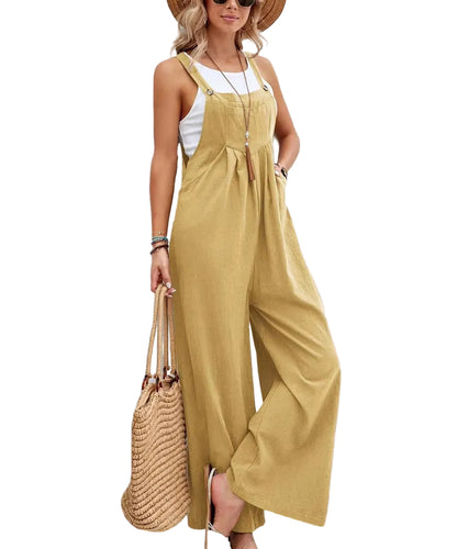 Women Loose Fit Fashion Overalls Wide Leg Baggy Bib Overalls Jumpsuit