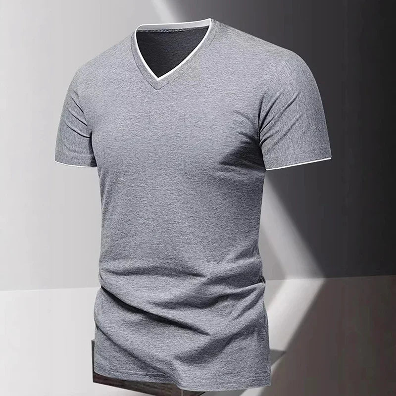V-neck Short Sleeved Men's T-shirt, Men's Sports