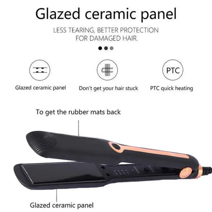 TINSOL 2-in-1 Professional Ceramic Hair Straightener, Negative Ion Wide Plate