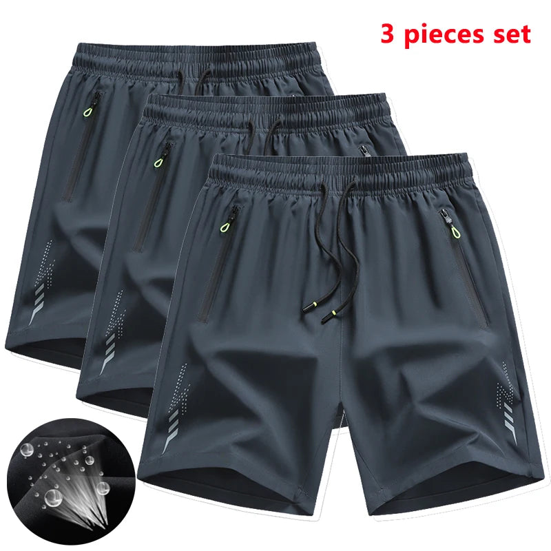 3 Pieces New Running Shorts Men Gym Sports
