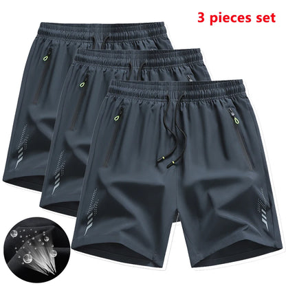 3 Pieces New Running Shorts Men Gym Sports
