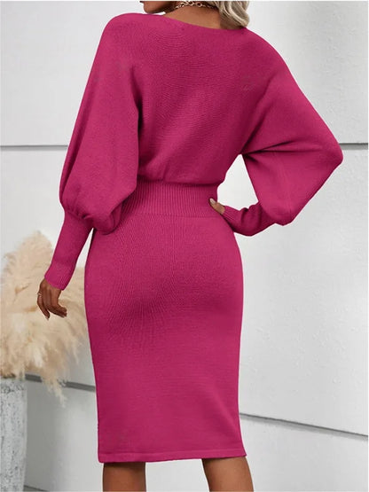 Women Fashion Sexy Slimming Dress Simple Solid Color Body