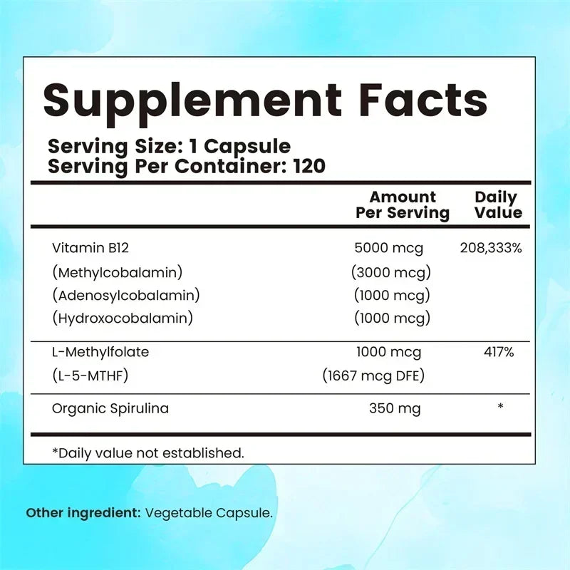 Vitamin B12 – Brain Health & Energy Boost | 30/60 Capsules