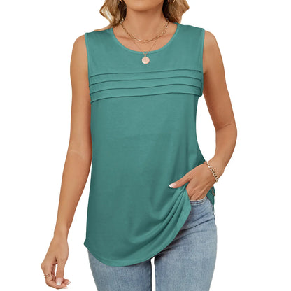 Women's Sleeveless Loose Blouse | Casual O-Neck Tank Top