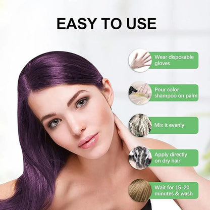 POLAR Hair Dye Shampoo 200ml – Semi-Permanent Color for Men & Women