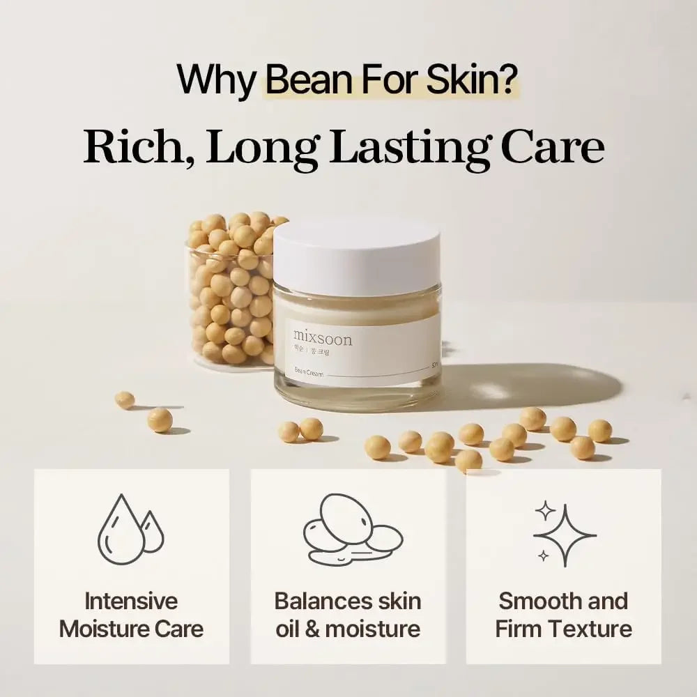 Mixsoon Bean Essence & Cream Duo Set – Hidratación Profunda, Piel de Vidrio | K-Beauty 50ml+50ml