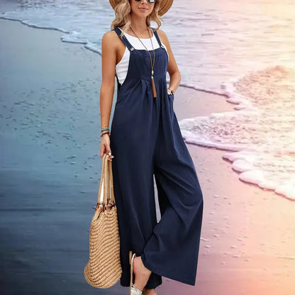 Women Loose Fit Fashion Overalls Wide Leg Baggy Bib Overalls Jumpsuit