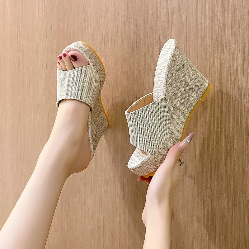 Women Wedges Slippers Summer New High Heels Women Sandals