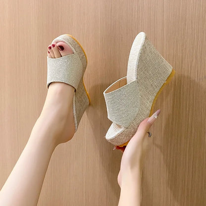 Women Wedges Slippers Summer New High Heels Women Sandals