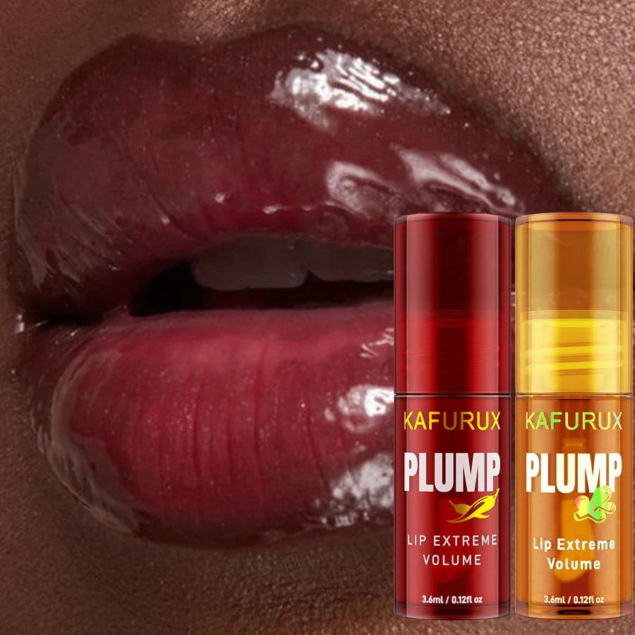 2PC Lip Plump Long Lasting Lip Oil Moisturizing Lip Gloss Serum Instant