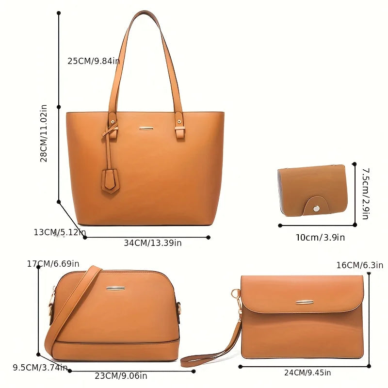 Fashion Women's Bag Sets Solid Color Tote