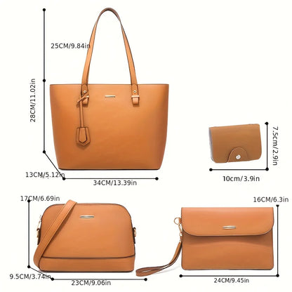 Fashion Women's Bag Sets Solid Color Tote