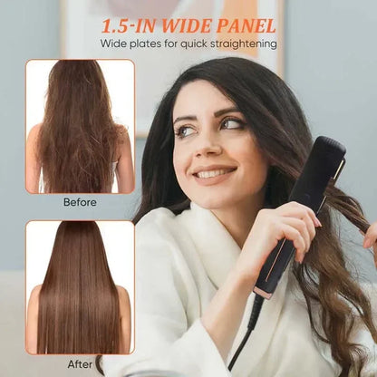 TINSOL 2-in-1 Professional Ceramic Hair Straightener, Negative Ion Wide Plate